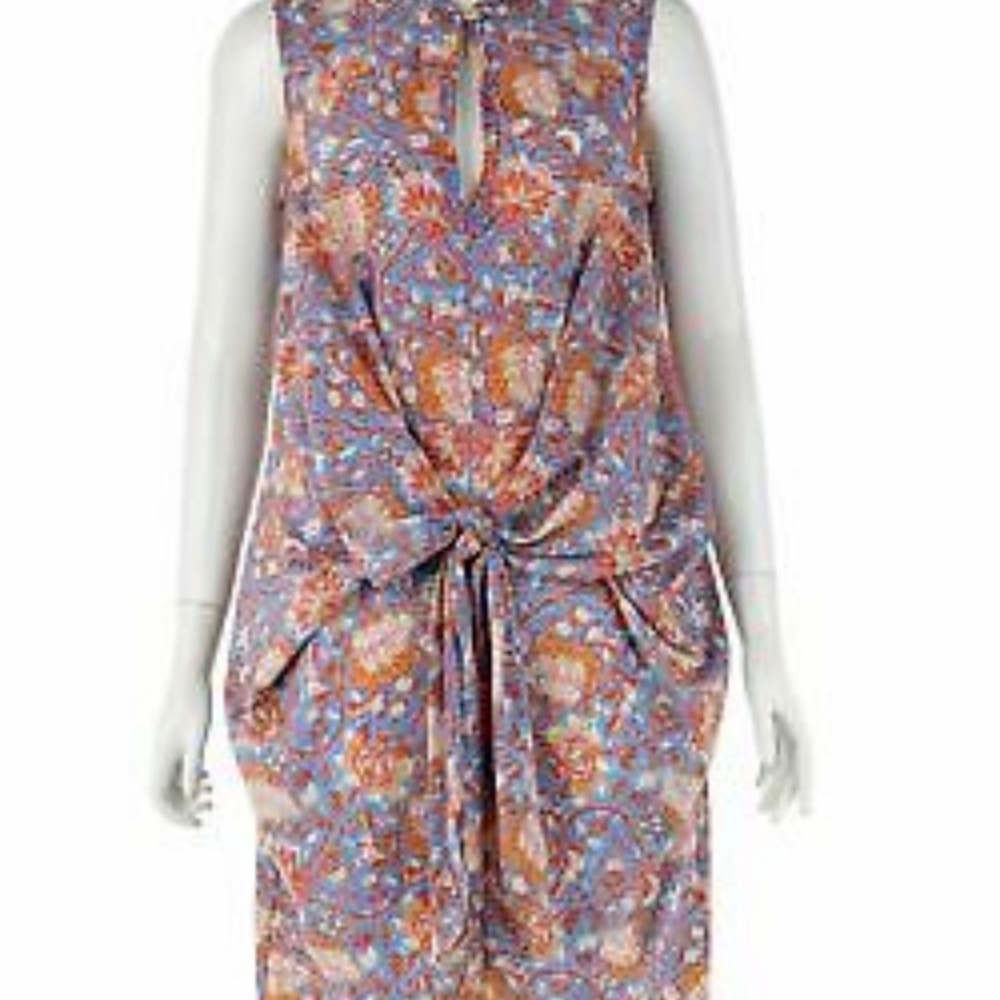 CARVEN  orange and blue tie front dress ❌sold on eBay❌